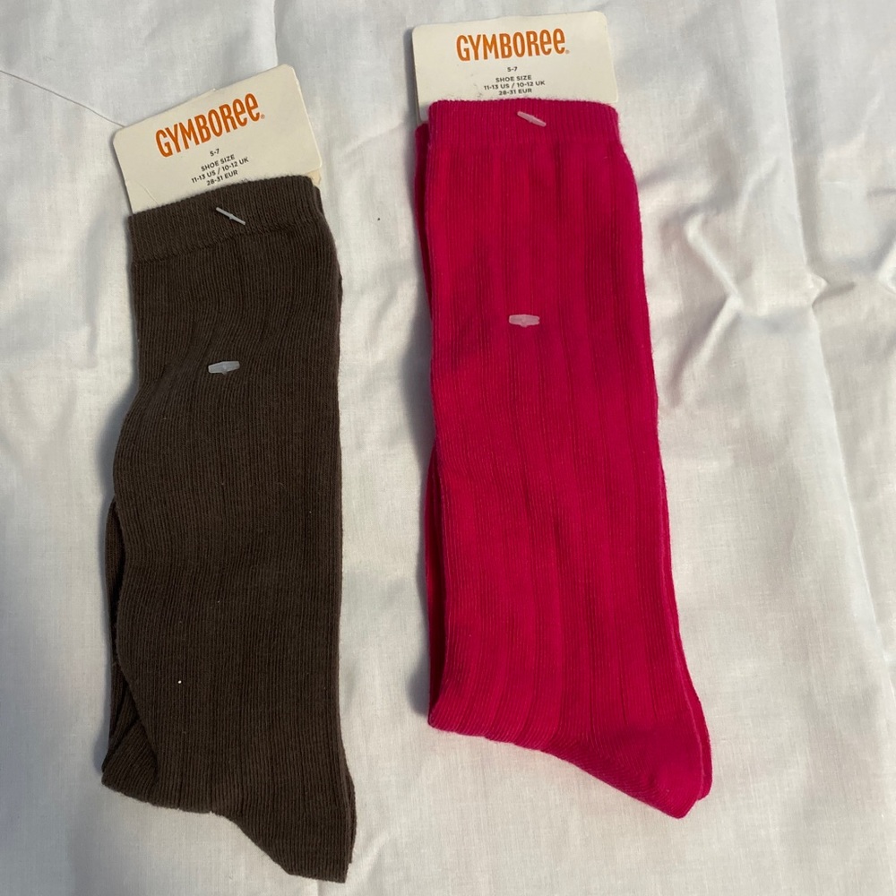 Gymboree girls high socks size 5-7 bundle of 2